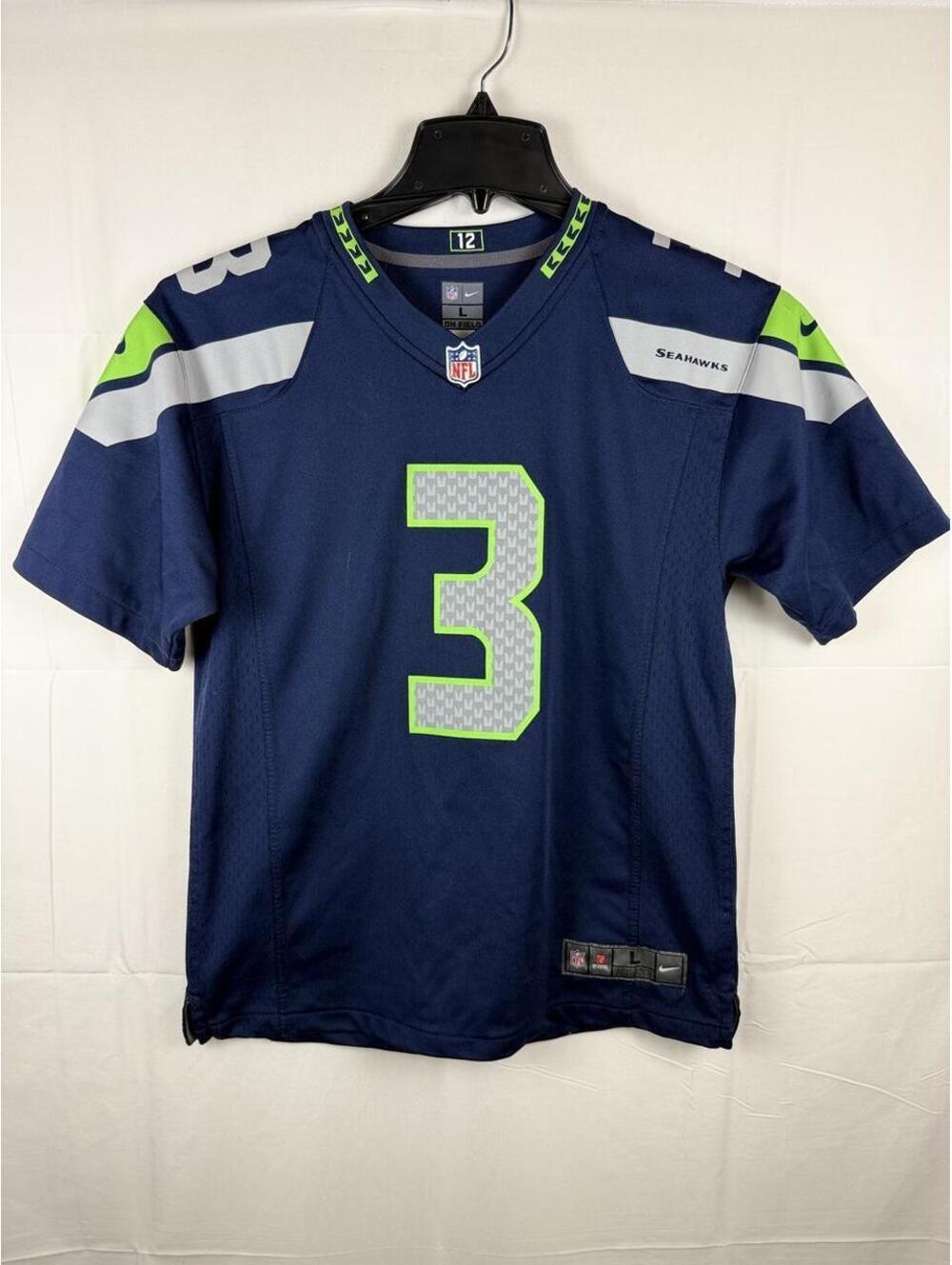 Nike Seattle Seahawks Russell Wilson 3 Jersey Youth L 14/16 NFL Football